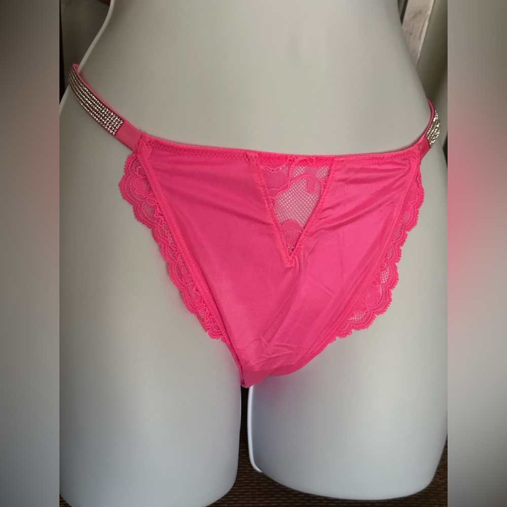 Victoria's Secret Hot Pink Rhinestone-Trim Bikini Panty
